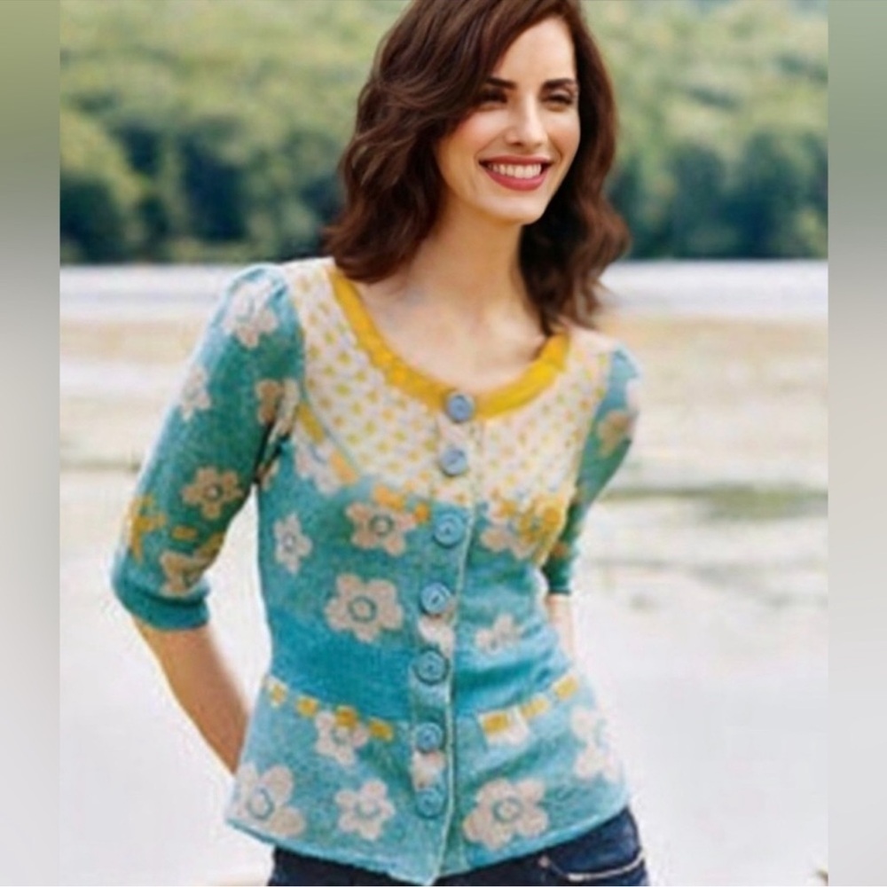 Anthropologie HWR Knit Peplum Cardigan